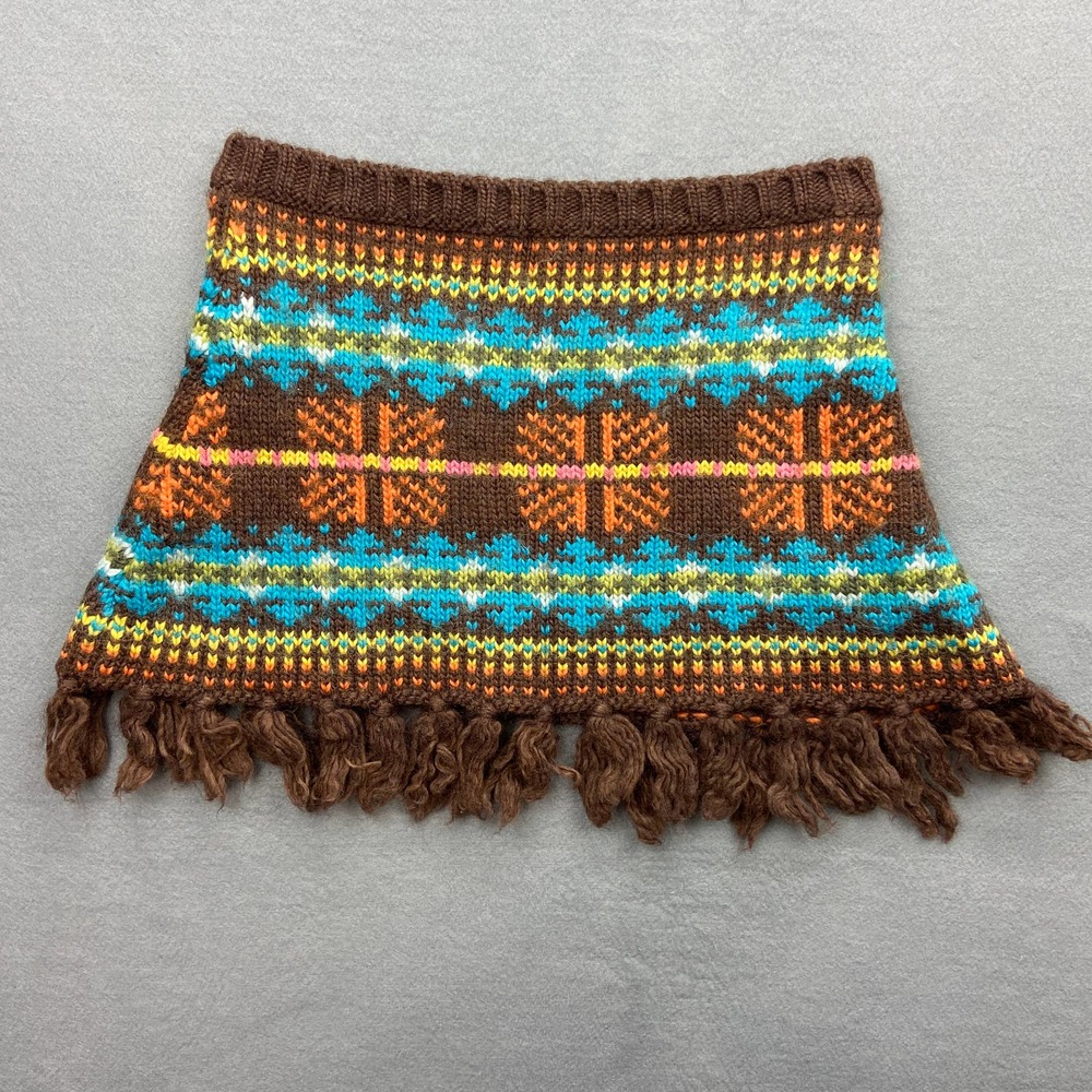 Vintage 90s Y2K Xdye Skirt Wool Mohair Blend Low rise Brown Short Mini Skirt